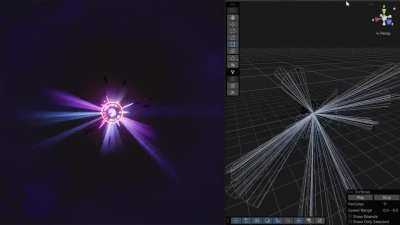 I made this VFX with light rays using mesh particles.
