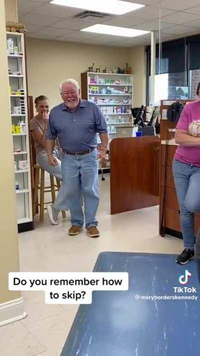 It appears some adults have forgotten how to skip.