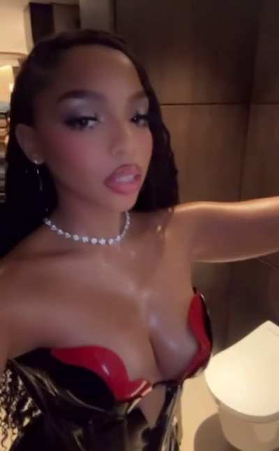 Chloe stunning in dress | Instagram story 12-2-24 