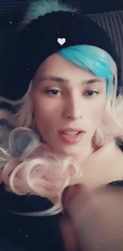 (T) Cute Alt Tgirl self facial