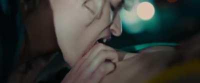 Agathe Rousselle licking and sucking Garance Marillier's pierced nipple in Titane