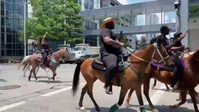 A demonstration for George Floyd, Texas style.