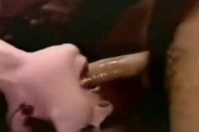 Vintage deeeeepthroat with a bit of distension