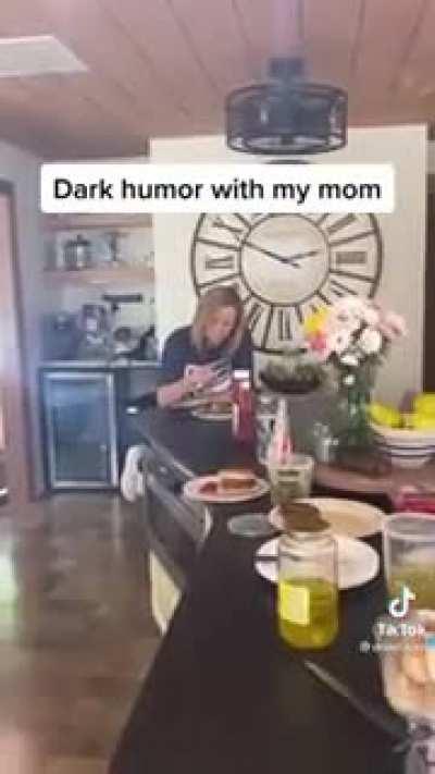 His dad laughed for the both of them