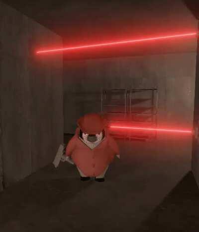 Do not... touch... the lasers...