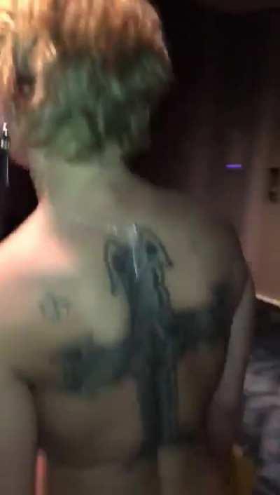 Busty Blonde Removes Dress In Hotel Hallway