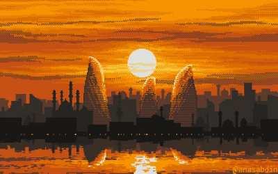 Salam Azerbaijan! I drew Baku 