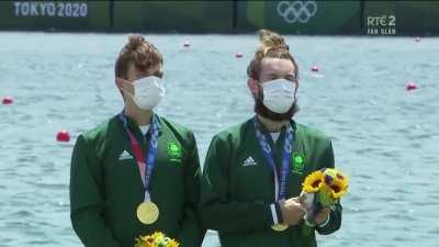 So proud hearing the anthem at the Games. G'wan the lads!