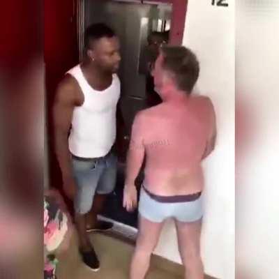 Getting slapped after spitting on a guy