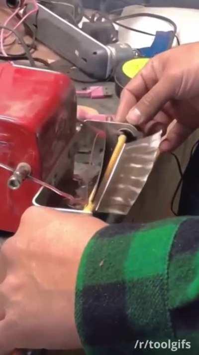 Burning feathers for accuracy.