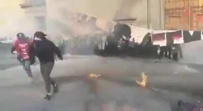 Pro abortion feminists in Mexico auto-molotov themselves