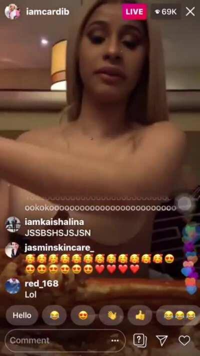 Cardi moaning on IG Live 😩