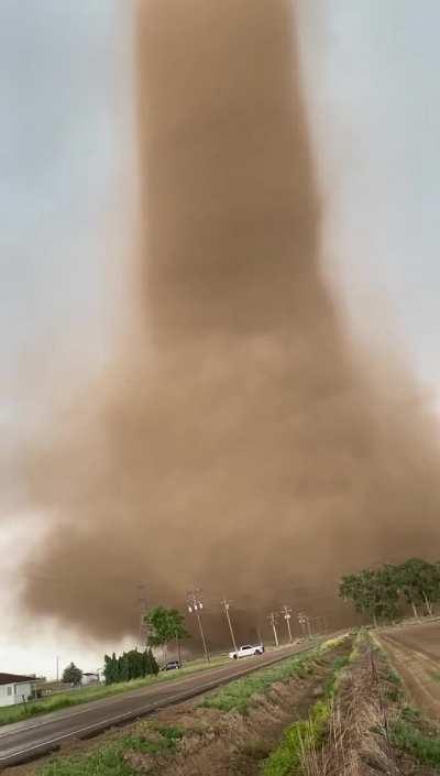 Close-up of the massive land spout in Colorado.