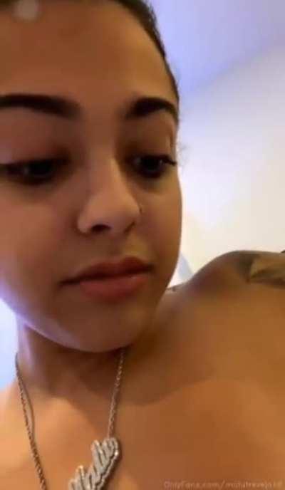 Malu Trevejo show her nipple piercing 