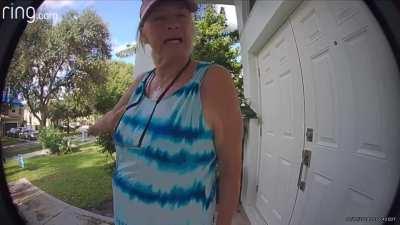 Old lady threatens to sue neighbors for having a Biden sign on their yard