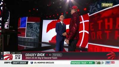 [Highlight] Gradey and his shining suit gets selected with No. 13 overall pick 2023 NBA Draft