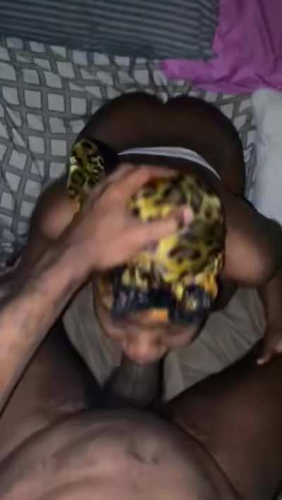 Getting my Throat fucked before getting Covered in nut