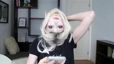 Upside-down face makeup