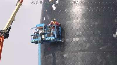 SpaceX Worker Putting On Heat Tile