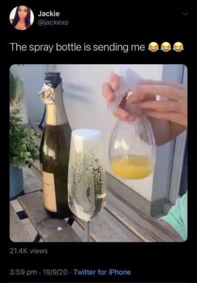 Just a spritz of orange juice please