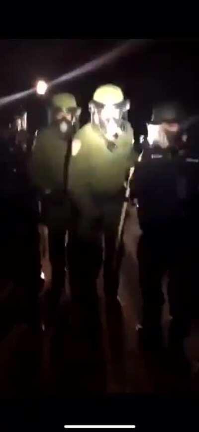 Police guarding George Floyd's murderer