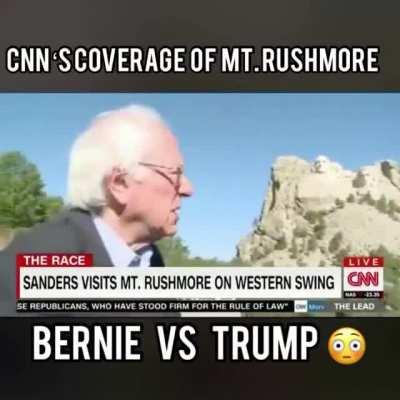 CNN FAKE NEWS coverage of MT. RUSHMORE, as they support Bernie Sanders and then bash Donald Trump for the exact same thing. CNN IS A RACIST and FAKE NEWS OUTLET that supports the tearing down of our nation.