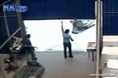 Warehouse door to the head