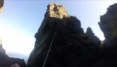 Climber barely escapes death