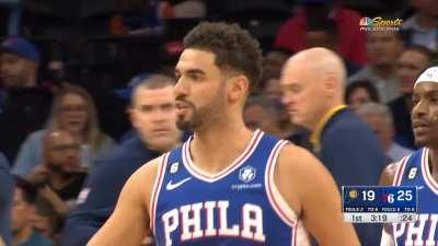 [Highlight] James Harden feeds Georges Niang with a behind the back no look pass to get the open three pointer