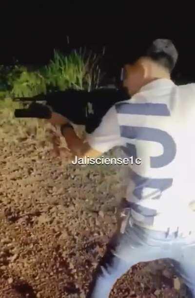 William alvarez aka EL MANACIO FROM CARTELES UNIDOS letting off some rounds