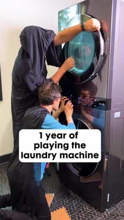 Playing laundry machine