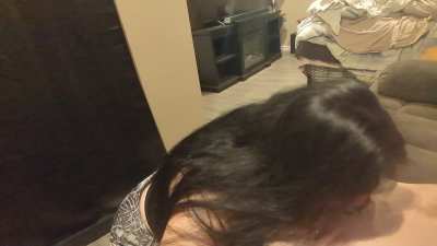 Someone hold my hair out of the way please dang