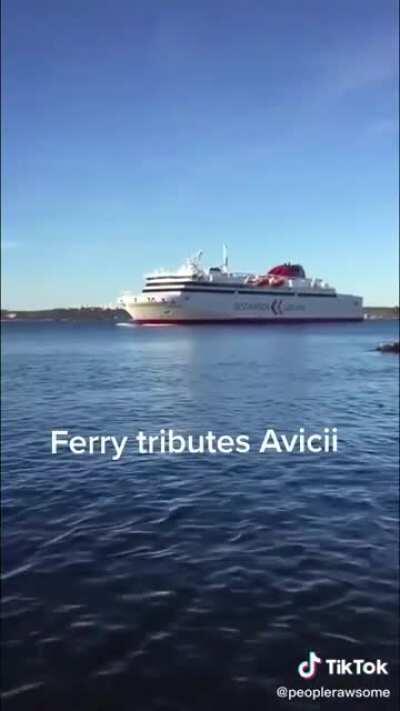 A ferry in southeastern Stockholm tributes Avicii.
