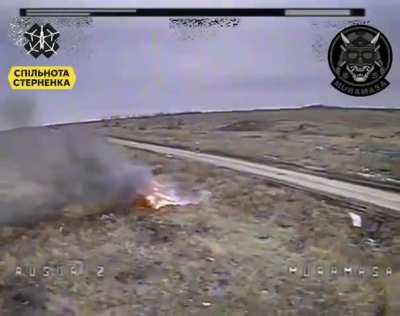 A truck crowded with Russian soldiers was hit by a Ukrainian FPV drone from the Muramasa drone group, published on December 30, 2024. (Music from source)