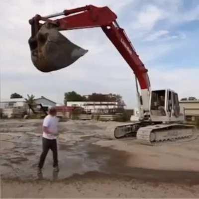 The Ice Bucket Challenge with an excavator? What could go wrong?