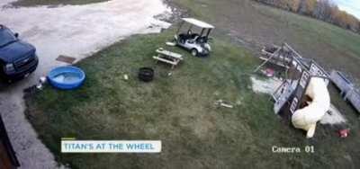 Пёс угнал гольф-кар и впечатал его в хозяйский автомобиль