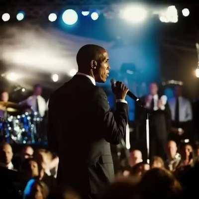 Obama sings The one piece opening.