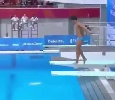 To execute a gold medal dive