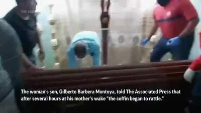 An elderly woman who was declared dead came alive during her wake