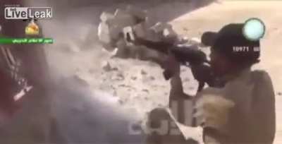 Isis squad burning alive after receiving a grenade from Iraqi fighters during the battle of Baiji,2015.