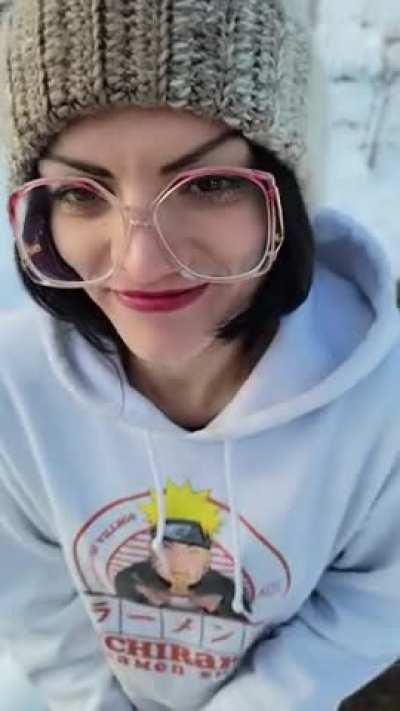 When there's no question about how much she's enjoying herself !