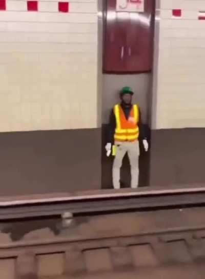 workers when the train arrives