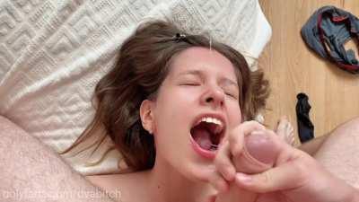 Petite Brunette Receives Facial