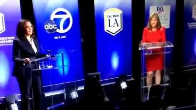 Candidate dabs during a debate