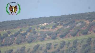 Opposition ATGM targets a YPG tank on the outskirts of Azaz - 2016