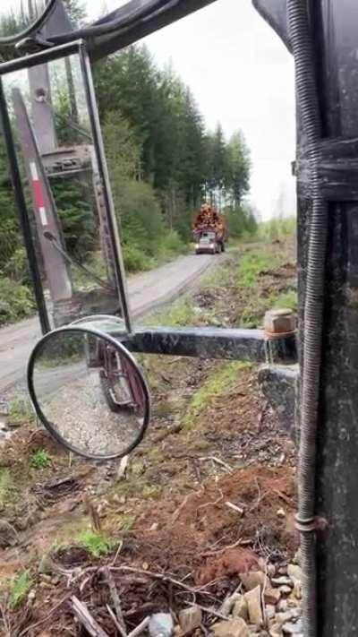 A Fat truck hauling 150 tons of logs down the road. See comments for details
