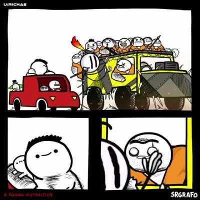 Don't get distracted and drive!