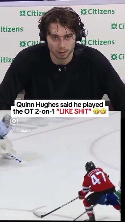 Quinn Hughes? Not a fan of his 2 on 1 game