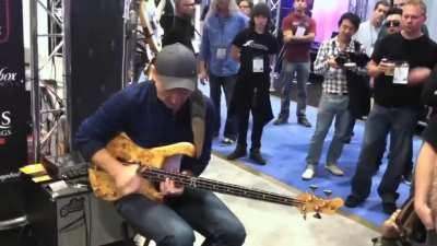 Wojtek Pilichowski playing the bass like a boss