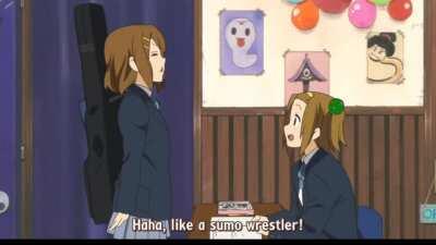 Yui & Ritsu doing sumo! (K-On)